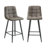 2ER-SET gepolsterter Hocker aus meliertem Stoff 42/94/51 cm - Braun, Textil (42/94/49cm) - Calicosy