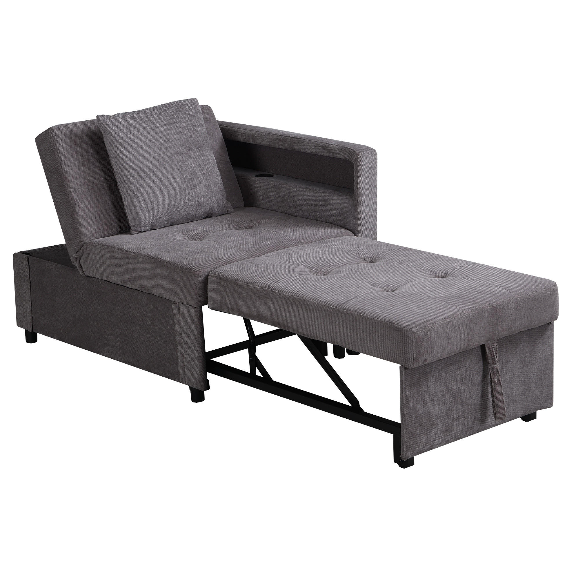Meubliv Schlafsofa Dunkelgrau 68x65x177 cm