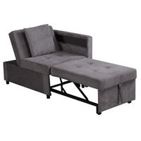 SCHLAFSOFA 3-in-1 177 x 68 x 65 cm Leinen Dunkelgrau - Dunkelgrau, Metall (68/65/177cm) - Meubliv