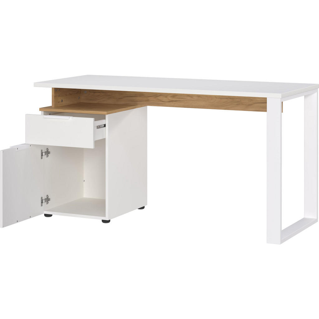 Thumbnail - Kadima Design Schreibtisch, Weiß, Metall, 1 Schubladen, Rechteckig, Kufe, 140x74x61 cm, Arbeitszimmer, Schreibtische, Bü...