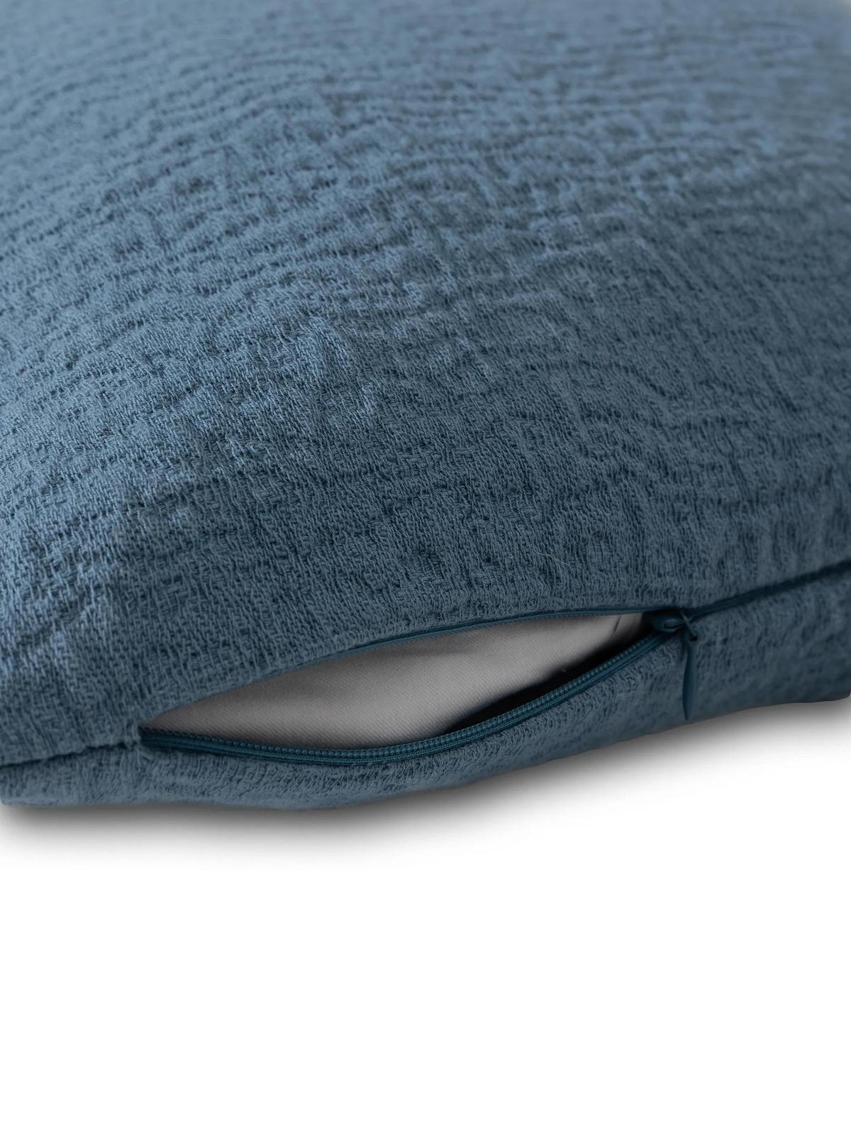 KISSENBEZUG Carmo Blau 45/45 cm - Blau, Textil (45/45cm) - benuta