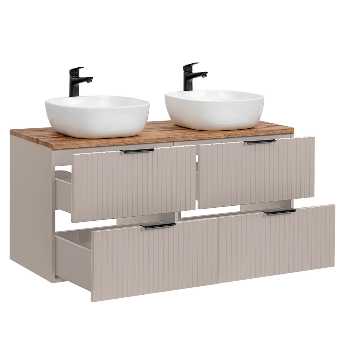 DOPPELWASCHTISCH 120.8cm Adriel Beige - Beige, Holzwerkstoff (120.8/59/46cm) - Petits-meubles