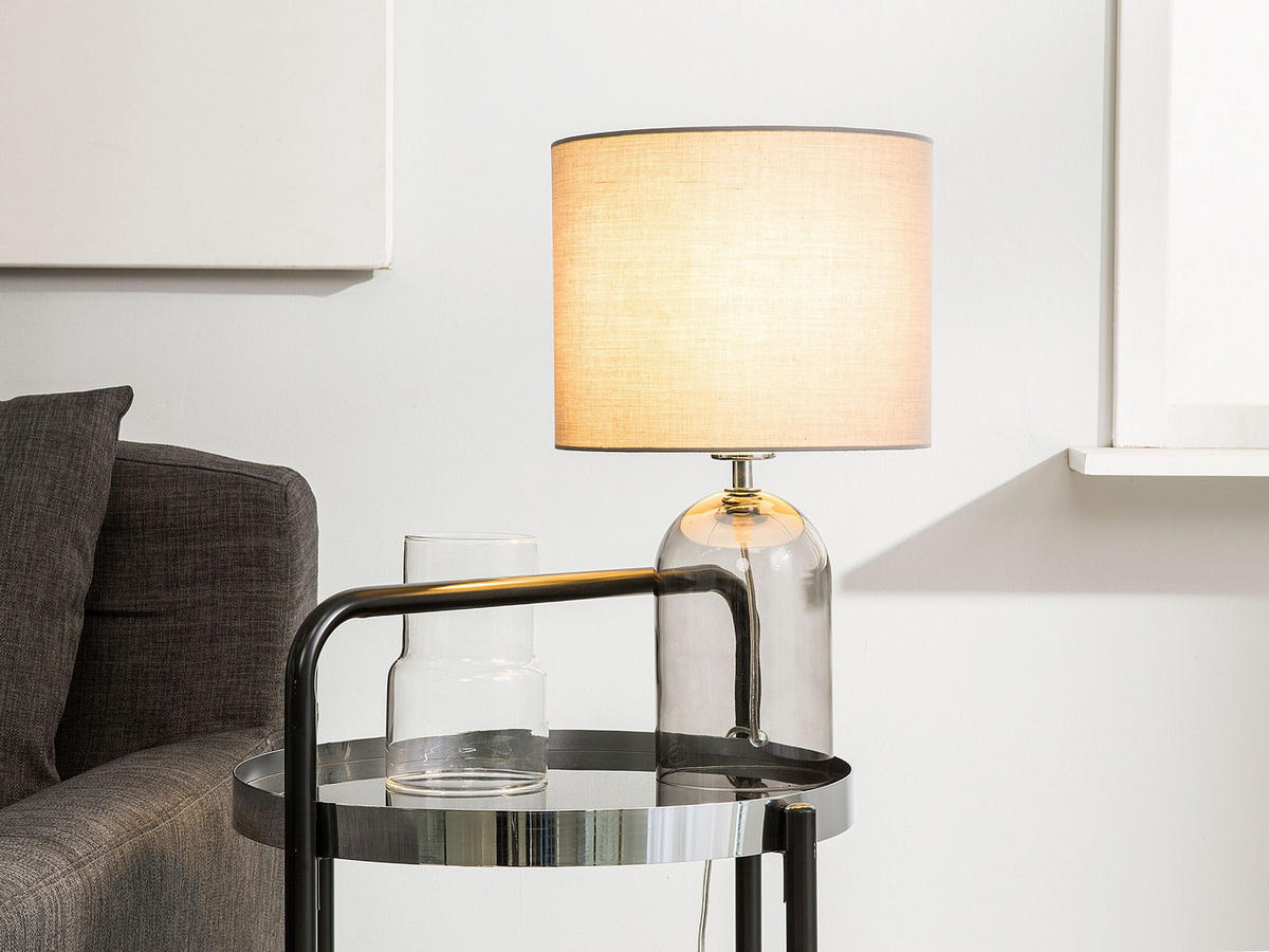 TISCHLAMPE Devoll 25/25/44 cm - Grau, Glas (25/25/44cm) - Beliani