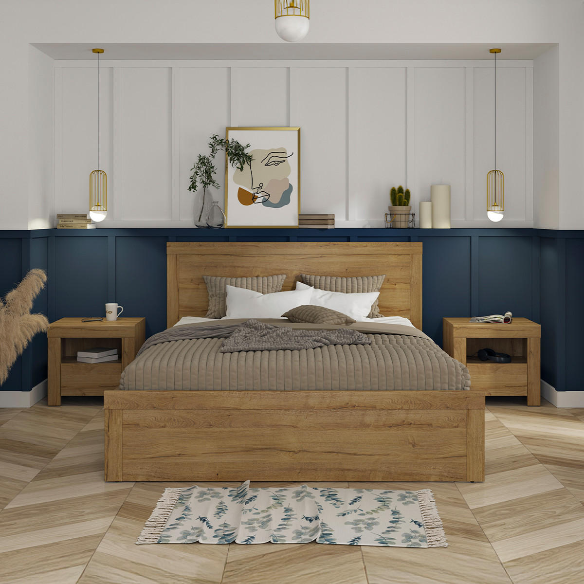 POSTEL 180/200 Hella Dřevo - hnědá, kompozitní dřevo (180/200cm) - Petits-meubles