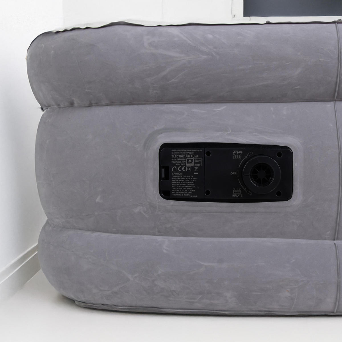 LUFTBETT Luftmatratze selbstaufblasend 191 x 99 x 46 cm mit integrierter Pumpe - Grau, Kunststoff (99/191cm) - Avenli