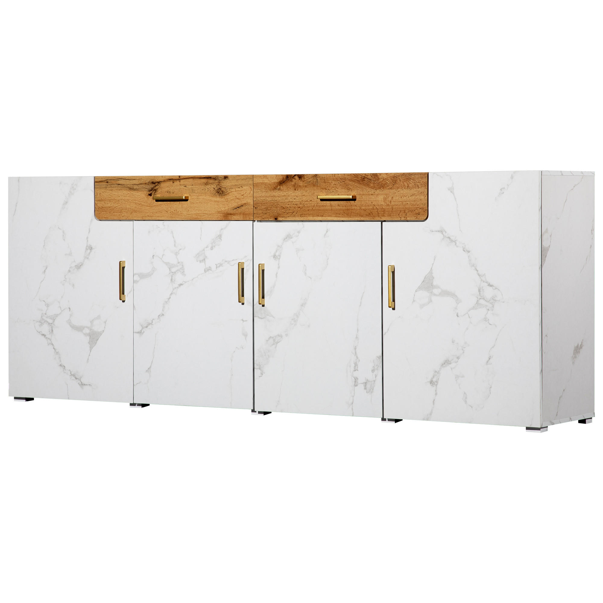 Chicfurn Sideboard Weiß 208x80x39.5 cm