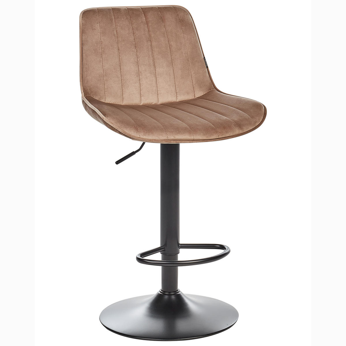 BARHOCKER 2er-Set Hellbraun Dubrovnik - Schwarz/Braun, Textil (51/88/54cm) - Beliani