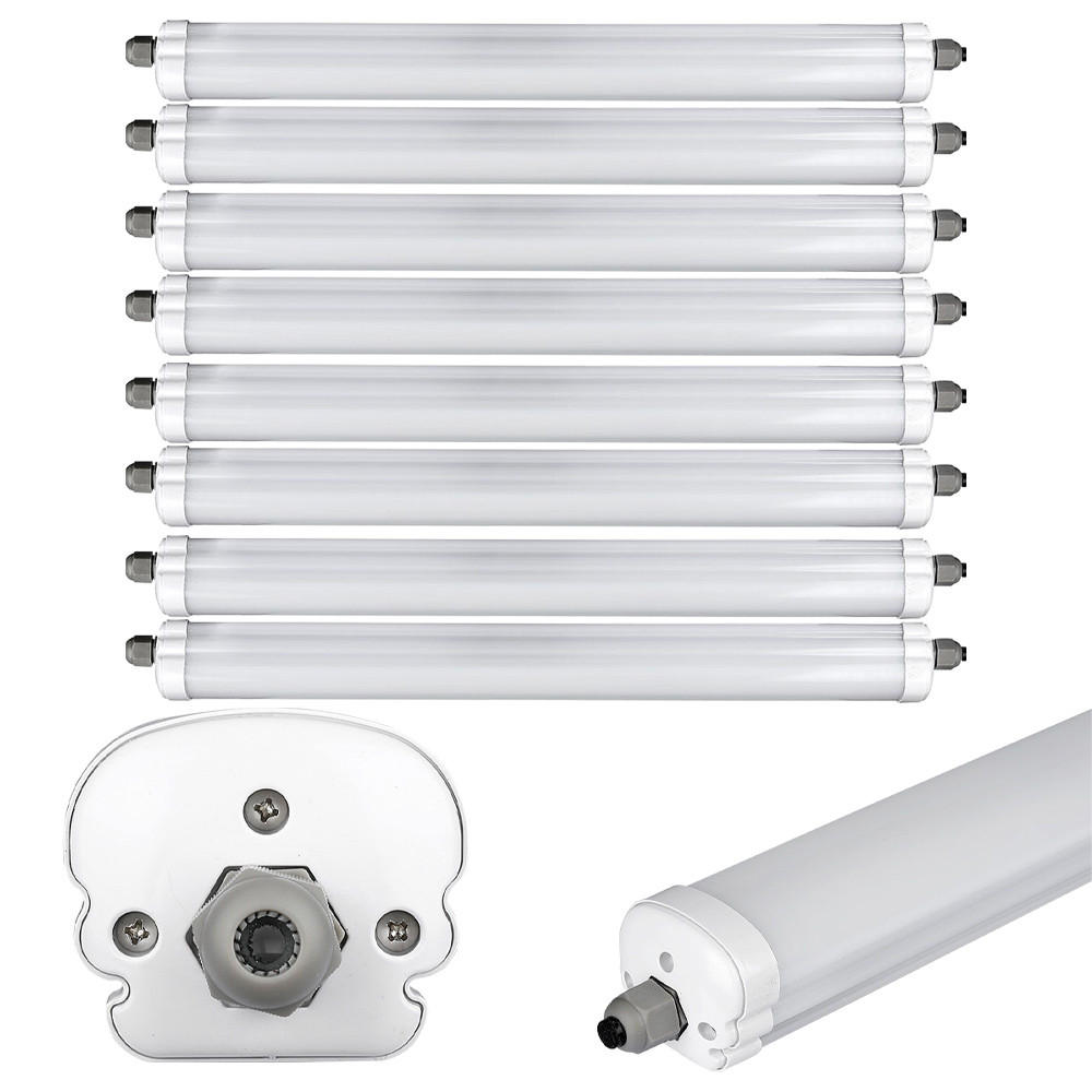 LED DECKENLEUCHTE Grau Kunststoff 8er Set - Grau, Kunststoff (120/8.6/7cm)