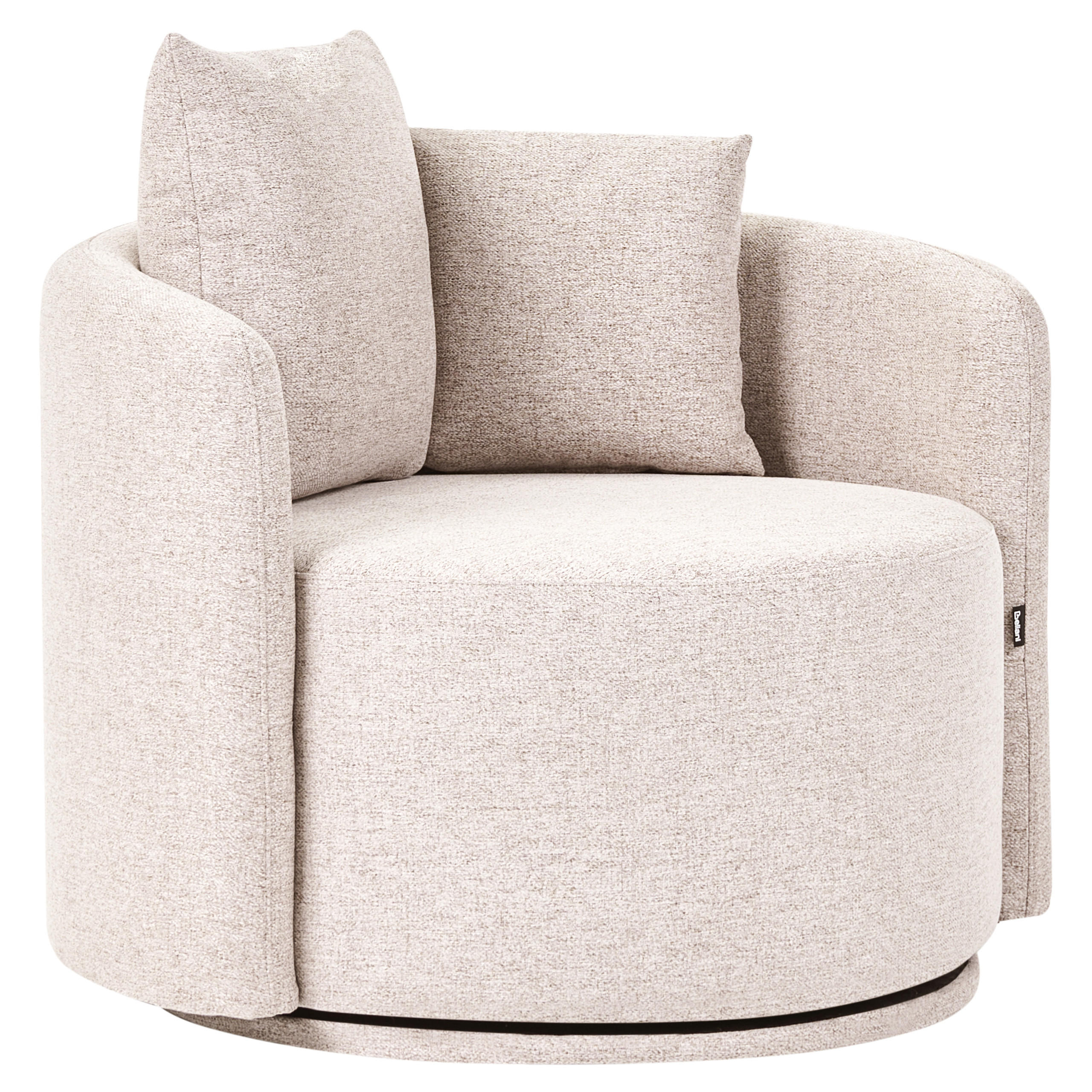DREHSESSEL Stoff Beige Ennora - Beige, Textil (88/67/82cm) - Beliani