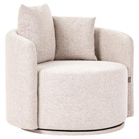 DREHSESSEL Stoff Beige Ennora - Beige, Textil (88/67/82cm) - Beliani