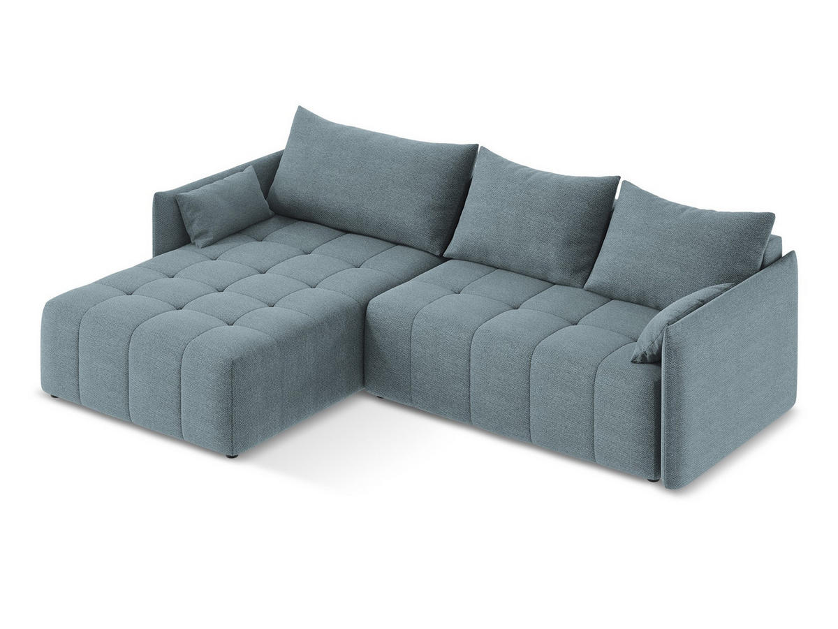 SOFAELEMENT Links Bouclé Stoff Grau - Silberfarben/Schwarz, Holzwerkstoff/Kunststoff (91/75/166cm) - Makamii