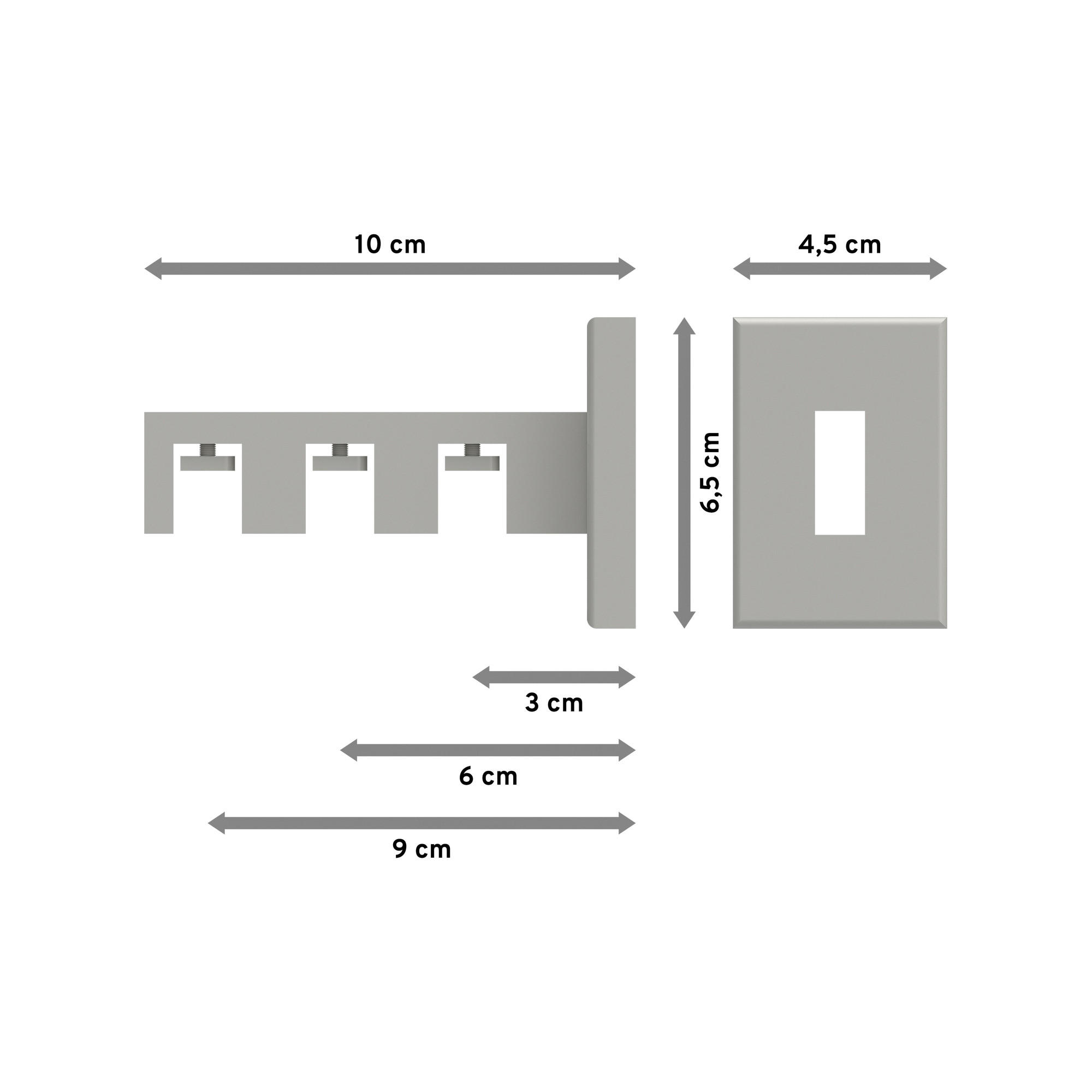 TRÄGER FÜR INNENLAUFSTANGEN 14x35 mm, Smartline 3-läufig, Weiß - Weiß, Metall (10/6.5/4.5cm) - INTERDECO