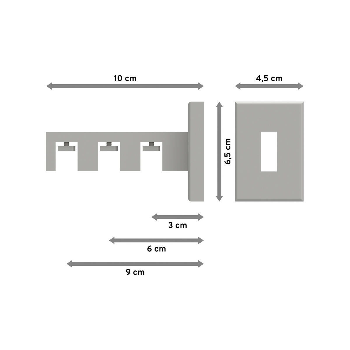 TRÄGER FÜR INNENLAUFSTANGEN 14x35 mm, Smartline 3-läufig, Weiß - Weiß, Metall (10/6.5/4.5cm) - INTERDECO