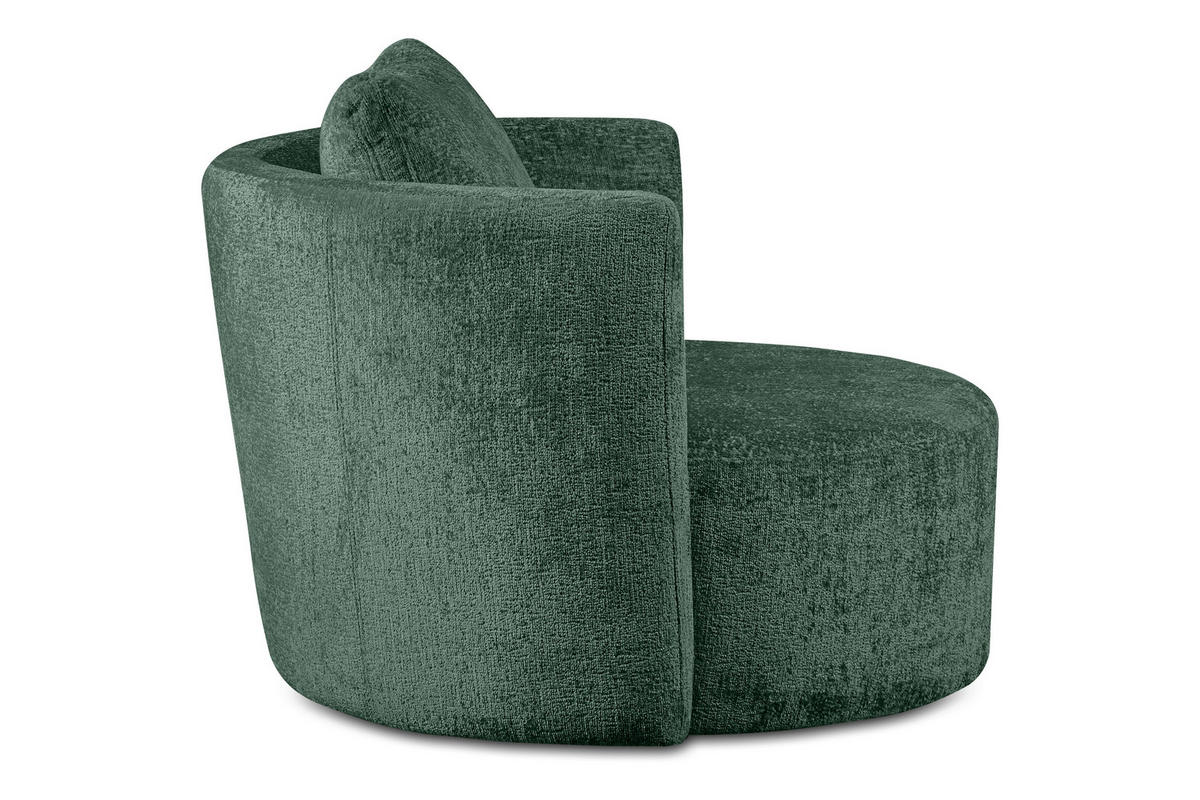 DREHSESSEL RAGGI 360° Drehfunktion mit inklusive dekorativem Kissen, Grün - Grün, Textil (92/75/94cm) - KONSIMO®