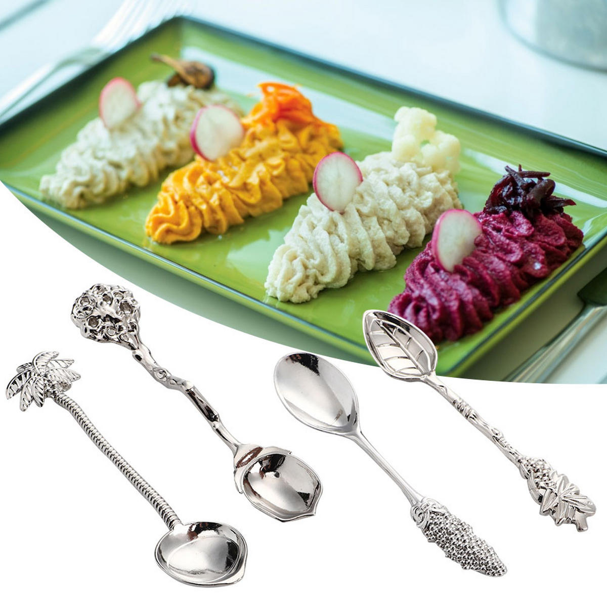 BESTECK-SET 8-teilige Kaffeelöffel-Set Zinklegierung - Silberfarben, Metall