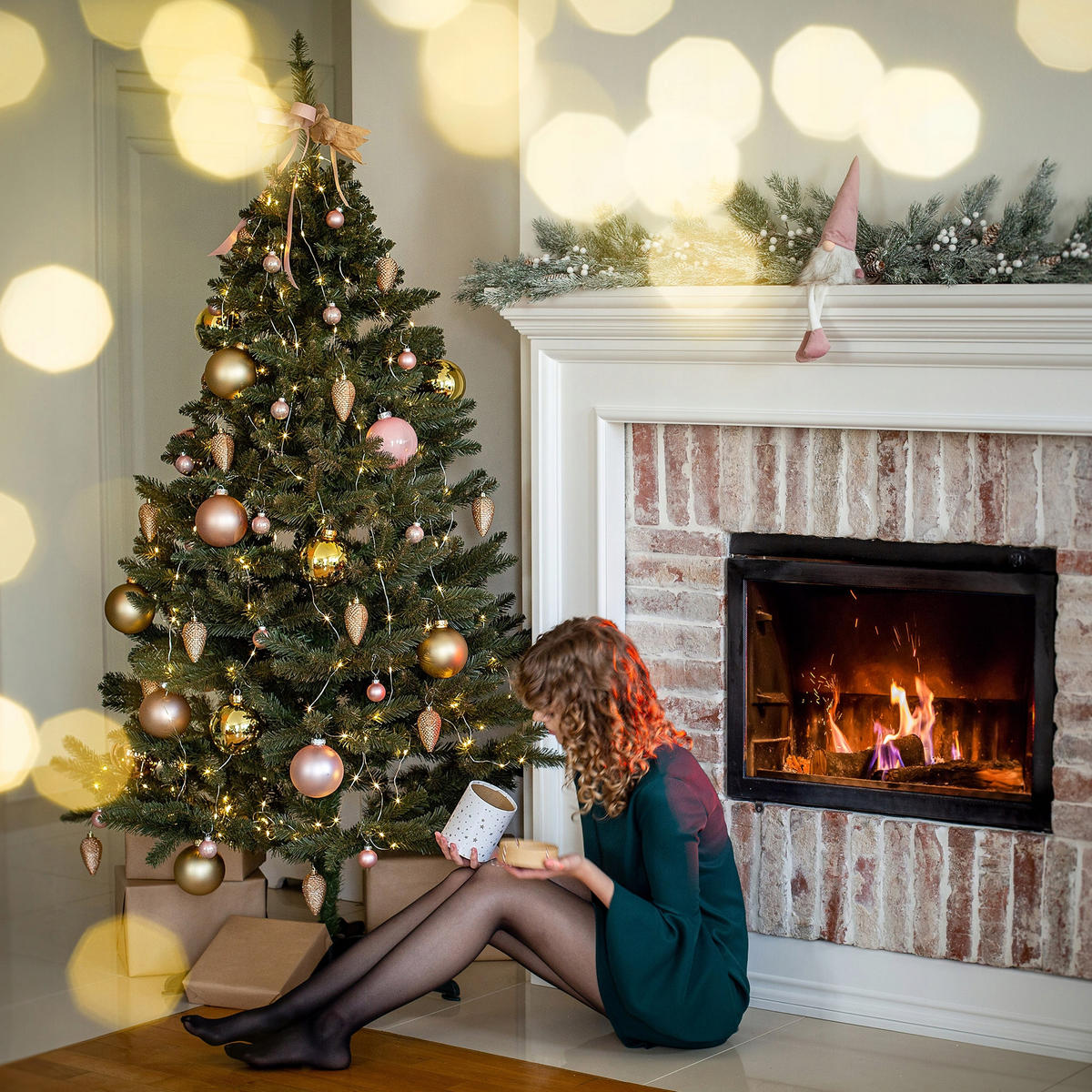 KADAX Künstlicher Weihnachtsbaum Fichte 220 cm Naturkaukasisch - Grün, Holz/Kunststoff (220cm) - KADAX