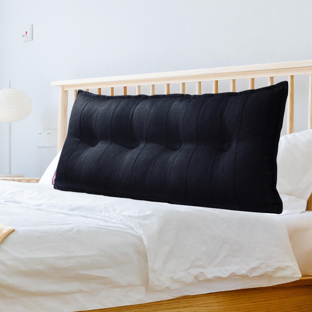 RÜCKENKISSEN Leinenlook Anthracite 120 cm - Anthrazit, Textil (45/120cm) - Vercart