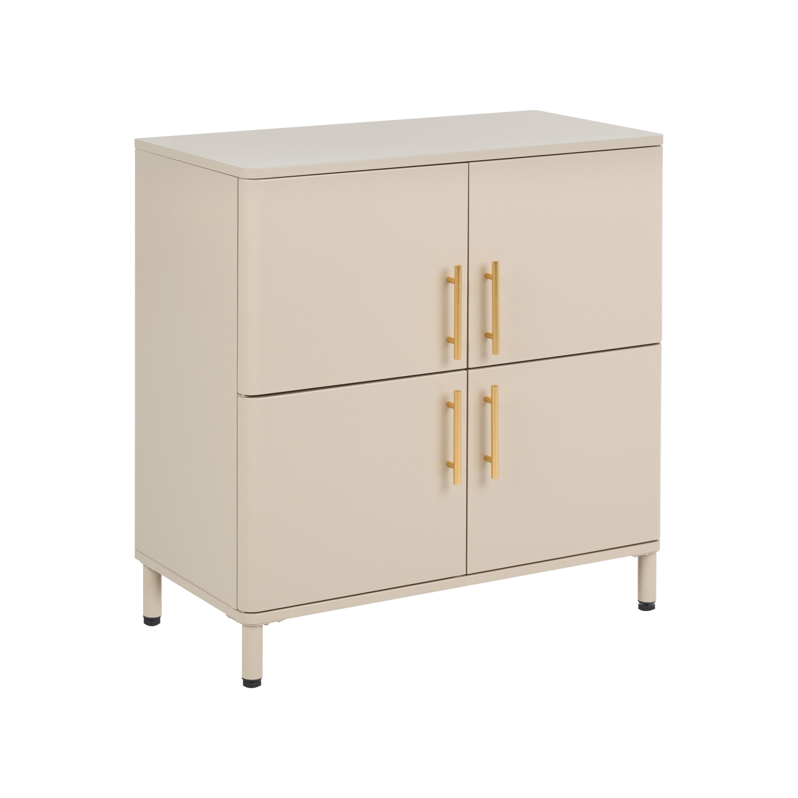 BUFET cu 4 uși metal bej Ombura - bej, metal (80/80/40cm) - Beliani