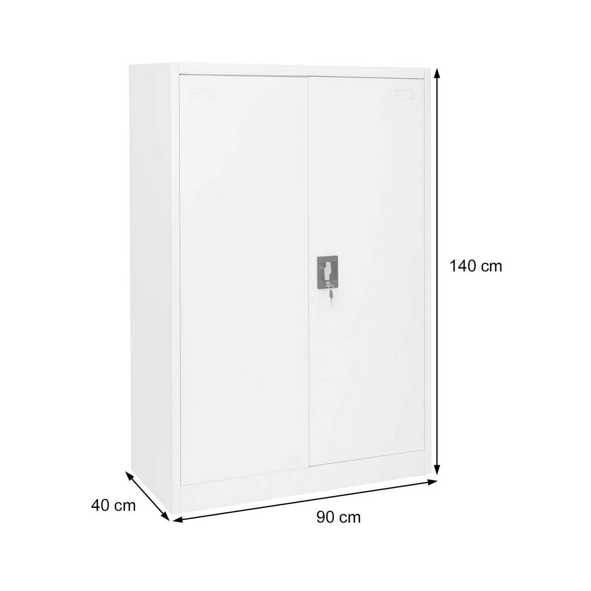 AKTENSCHRANK Weiß - Weiß, Metall (90/140/40cm) - MCW