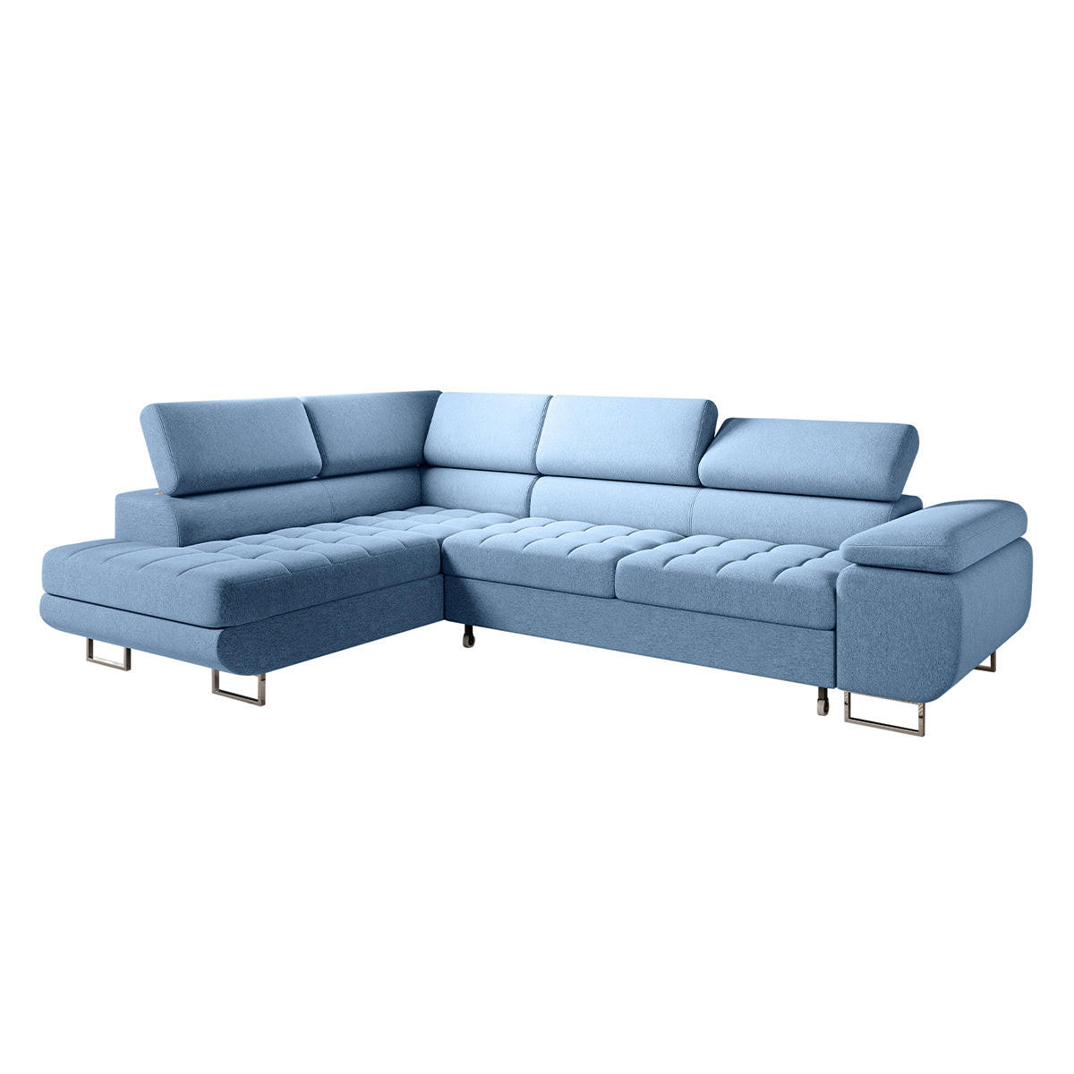 ECKSOFA Eden 4 Sitzplätze Blau - Blau, Holzwerkstoff (271/201cm) - Petits-meubles