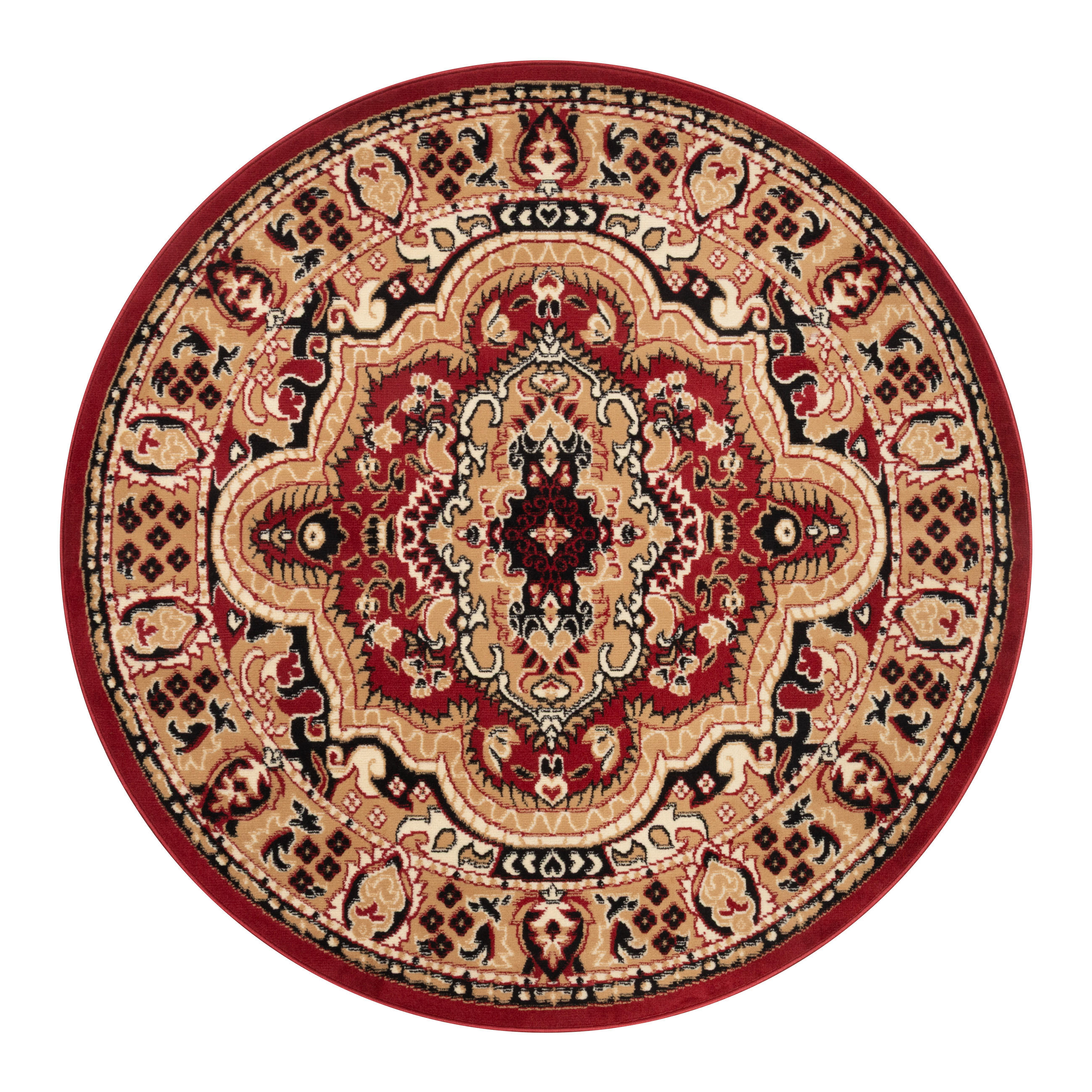 TEPPICH ATLAS rund rot medaillon 200/200 cm - Rot, Textil (200/200cm) - Tapiso