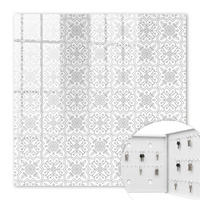 SCHLÜSSELBOX Weiß 30x30 cm – Türöffnung nach rechts - Geometrisches Muster - Weiß, Metall (30/30/5cm) - TULUP