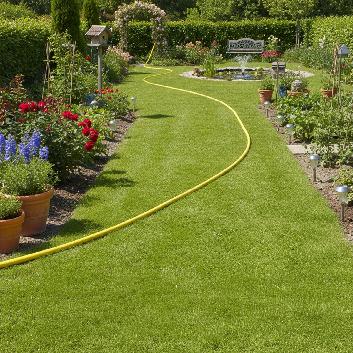 GARTENSCHLAUCH Gelb UV-beständig 100 m - Gelb, Kunststoff (10000cm) - Relaxdays