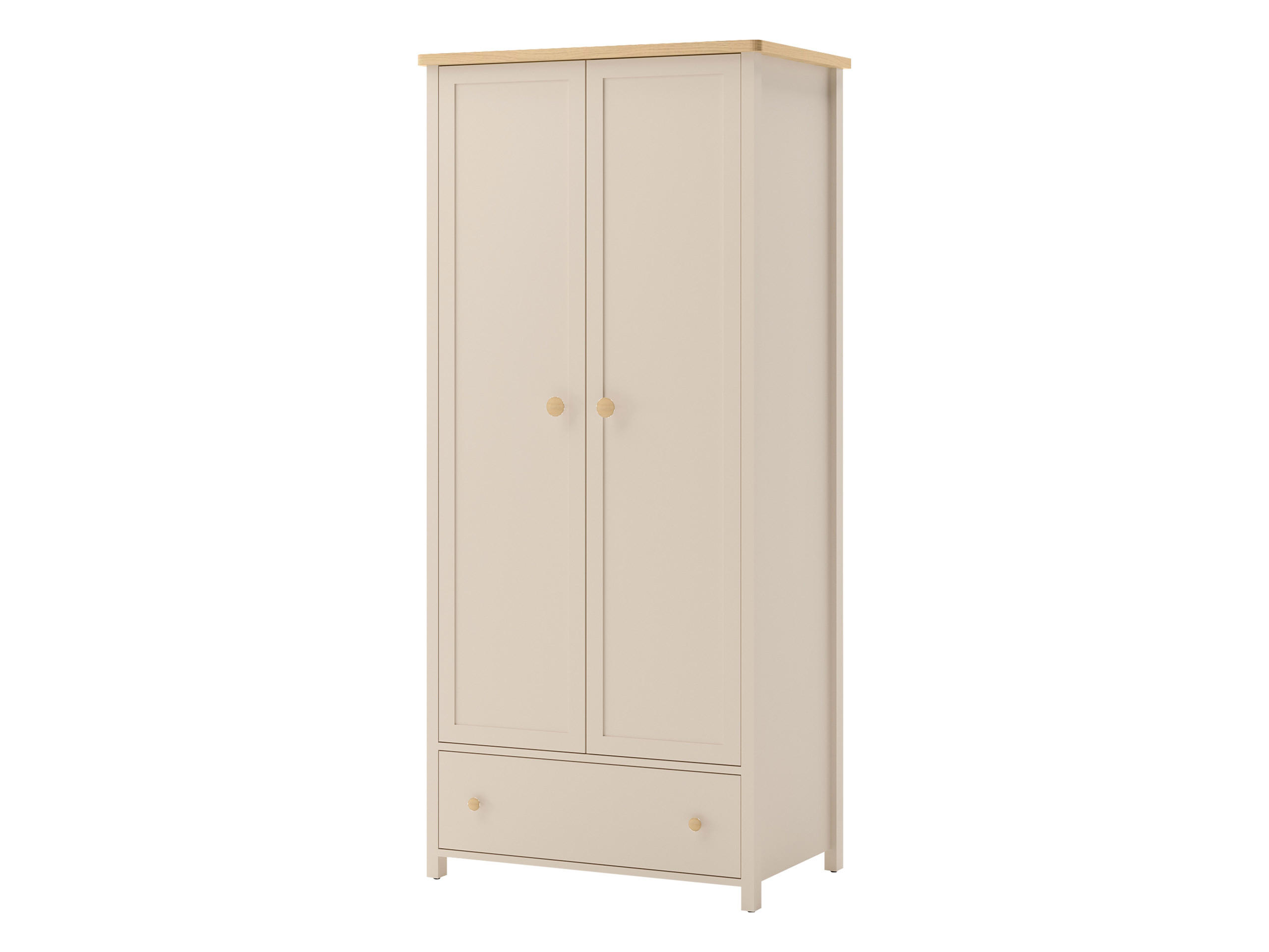 DREHTÜRENSCHRANK Story 2D1S SO12 - Sandfarben/Goldfarben, Holzwerkstoff/Kunststoff (85/187/52cm) - MIRJAN24