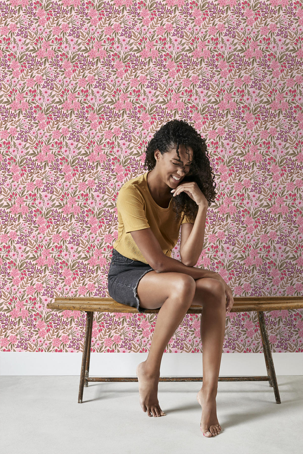 TAPETE Blumen 50 x 900 cm - Pink, Papier (50/900cm) - ESTAhome