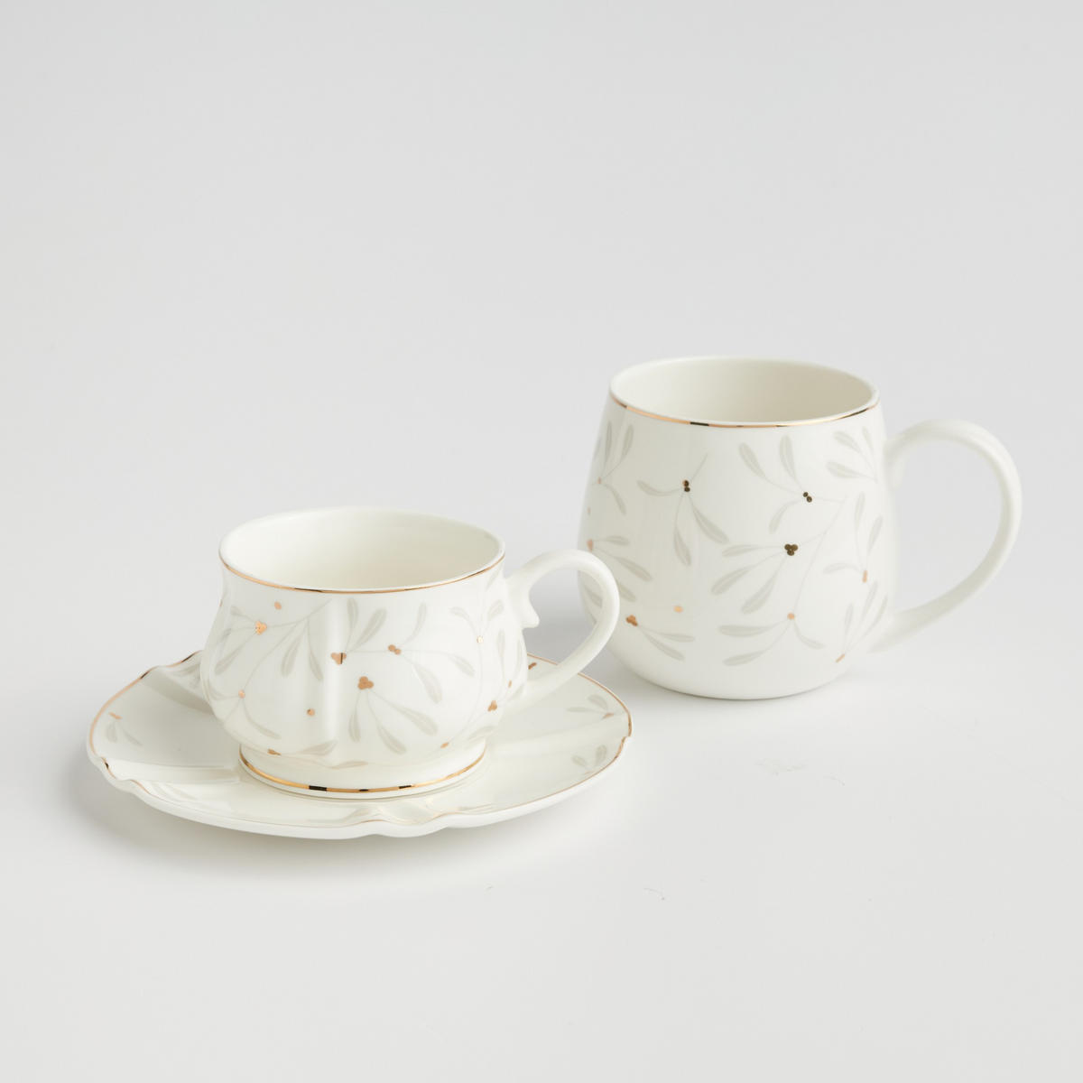 WEIHNACHTSTASSE Mit Untertasse VISCHIOS, Becher, Tasse, Kaffeetasse, Weihnachtsdeko, Winter Christmas, XMAS, Weihnachtsgeschenke - Multicolor, Keramik (0.21L) - home&you