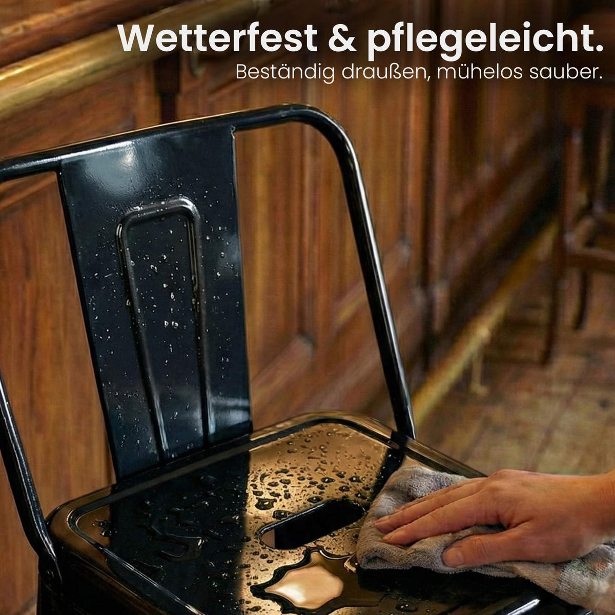 BARHOCKER 2er Set Metall Schwarz - Schwarz, Metall (44/96/43cm) - CLP