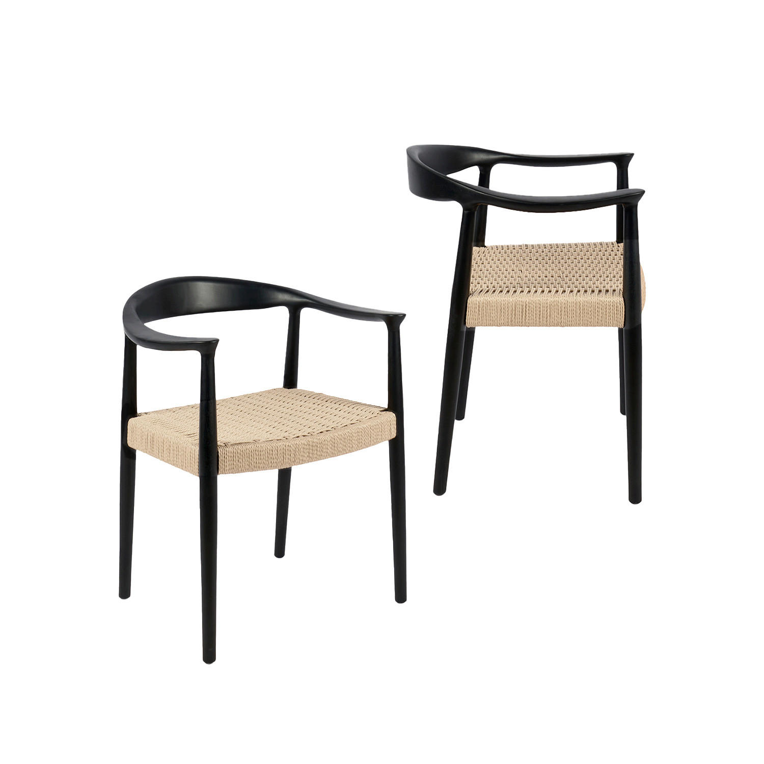 ESSZIMMERSTUHL Thesa Schwarz 65 cm x 74 cm 2er-Set - Schwarz, Holz (65/74/54cm) - Klast Home