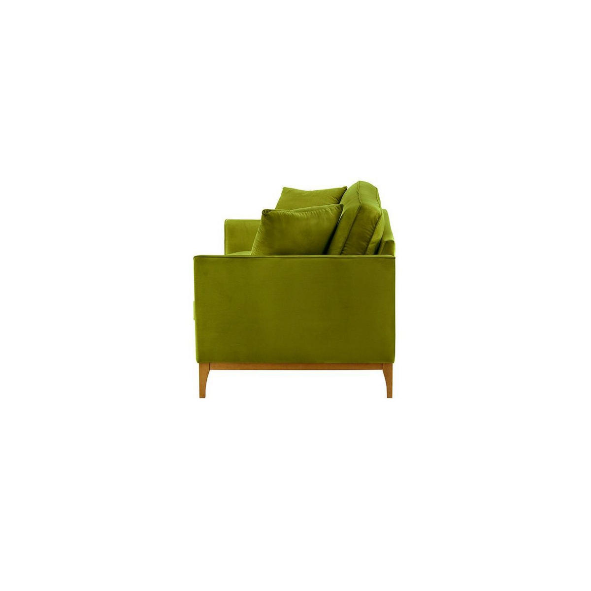 DREISITZER-SOFA Linara-Velluto 9 - Olivgrün, Holz/Textil (201/91/95cm)