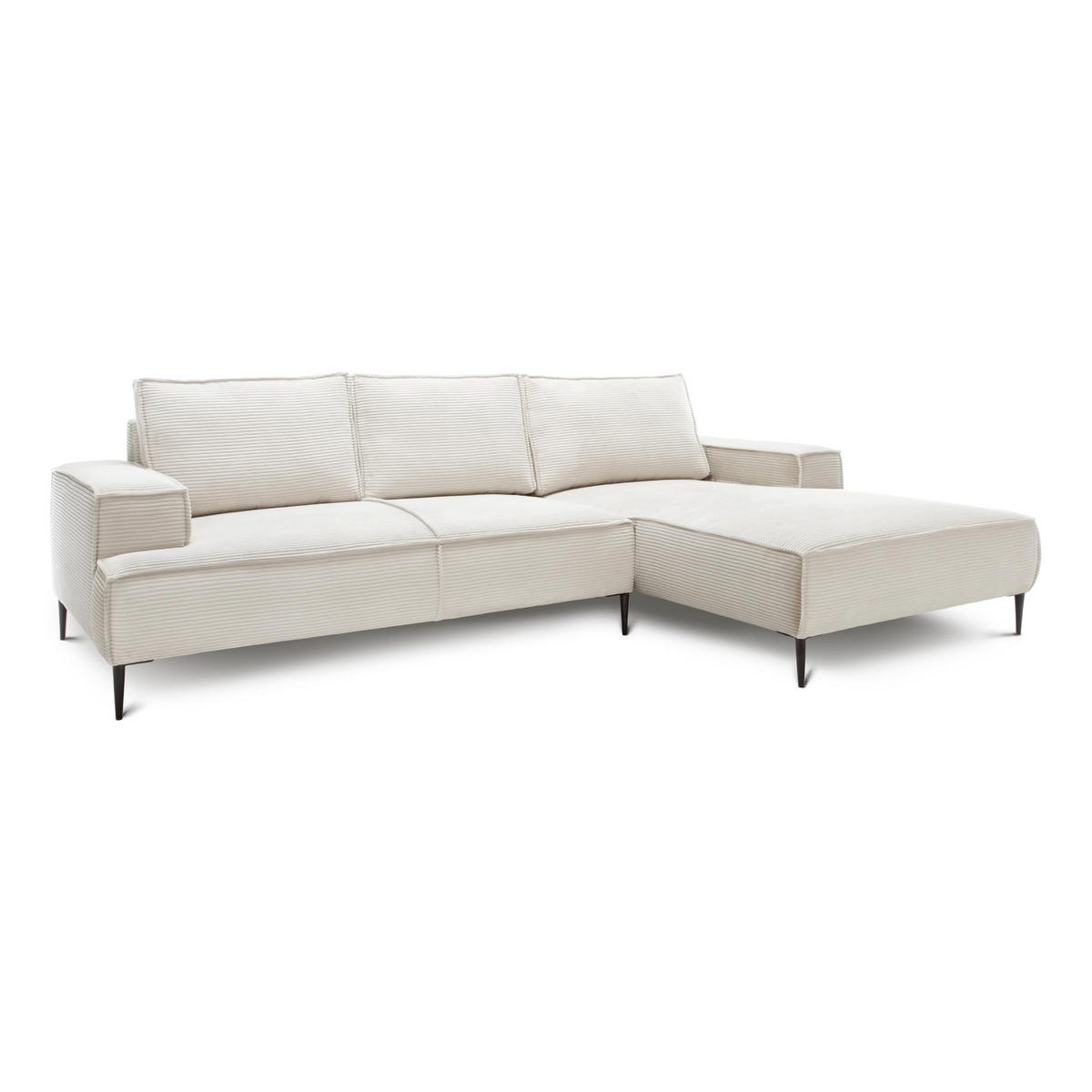 ECKSOFA May rechts Porzellanbeige - Beige, Textil (275/83/173cm) - Pillovely