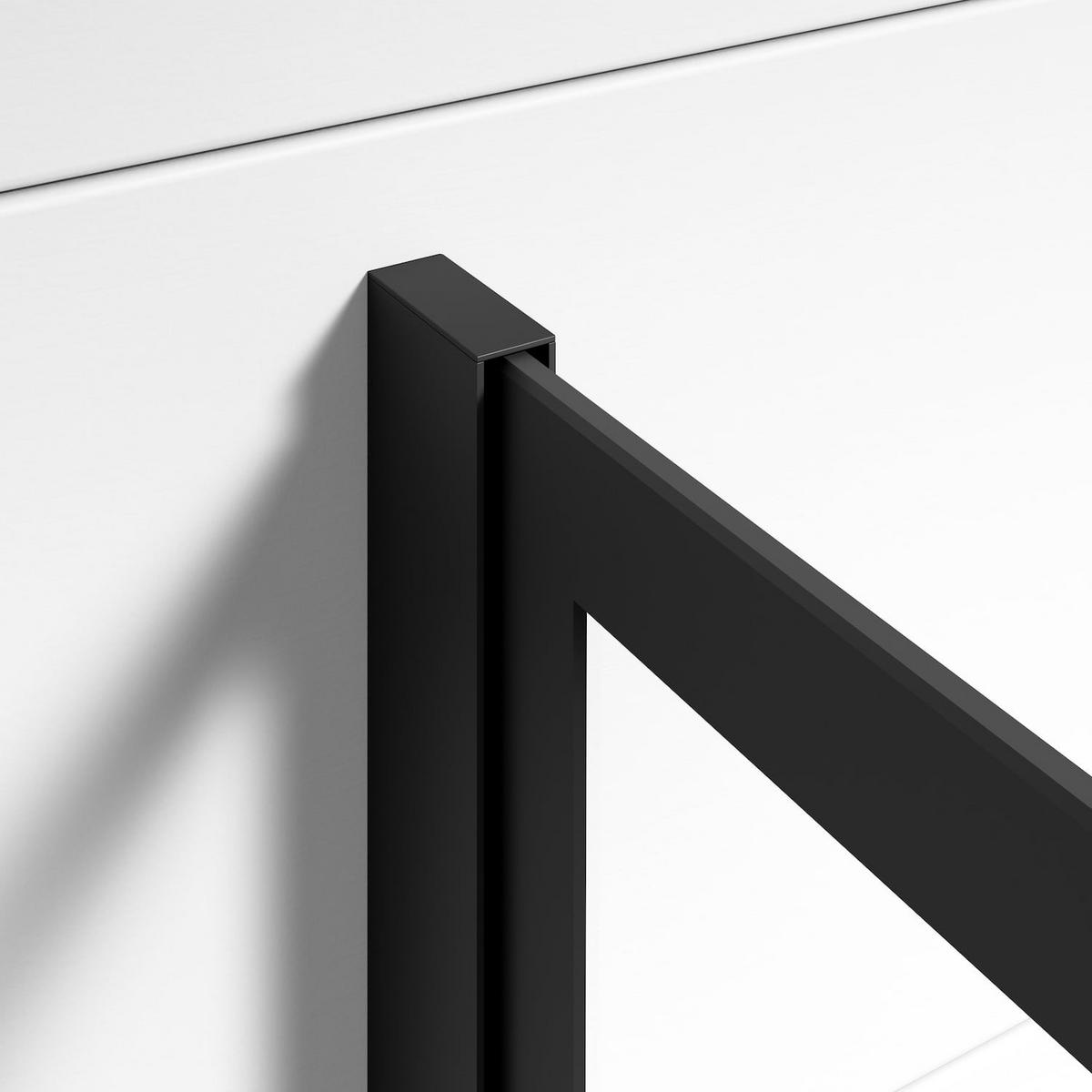 DUSCHWAND Georgia - 40 x 200 cm - Schwarz - Walk-In Duschabtrennung aus Sicherheitsglas - Schwarz, Glas (40/200cm) - Badplaats
