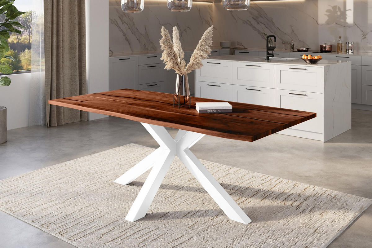 ESSTISCH POLLY - Braun/Akaziefarben, Holz (100/200/77cm) - SAM