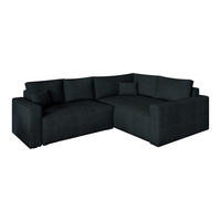 ROHOVÁ SEDAČKA ERONIS černá - šedá/černá, dřevo/textil (265/194cm) - MASSENO