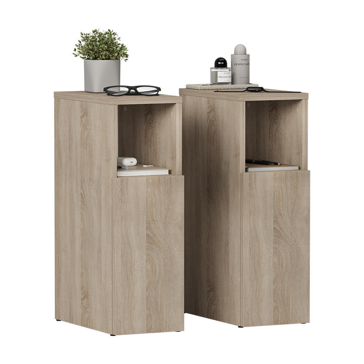 NACHTTISCH Enton Sonoma 2er set - Sonoma Eiche, Holzwerkstoff (20/59.5/35cm) - Vicco