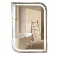 SPIEGEL Rea Led Zone 80x60 Brush Nickel - Nickelfarben, Glas (60/80/2.5cm) - REA