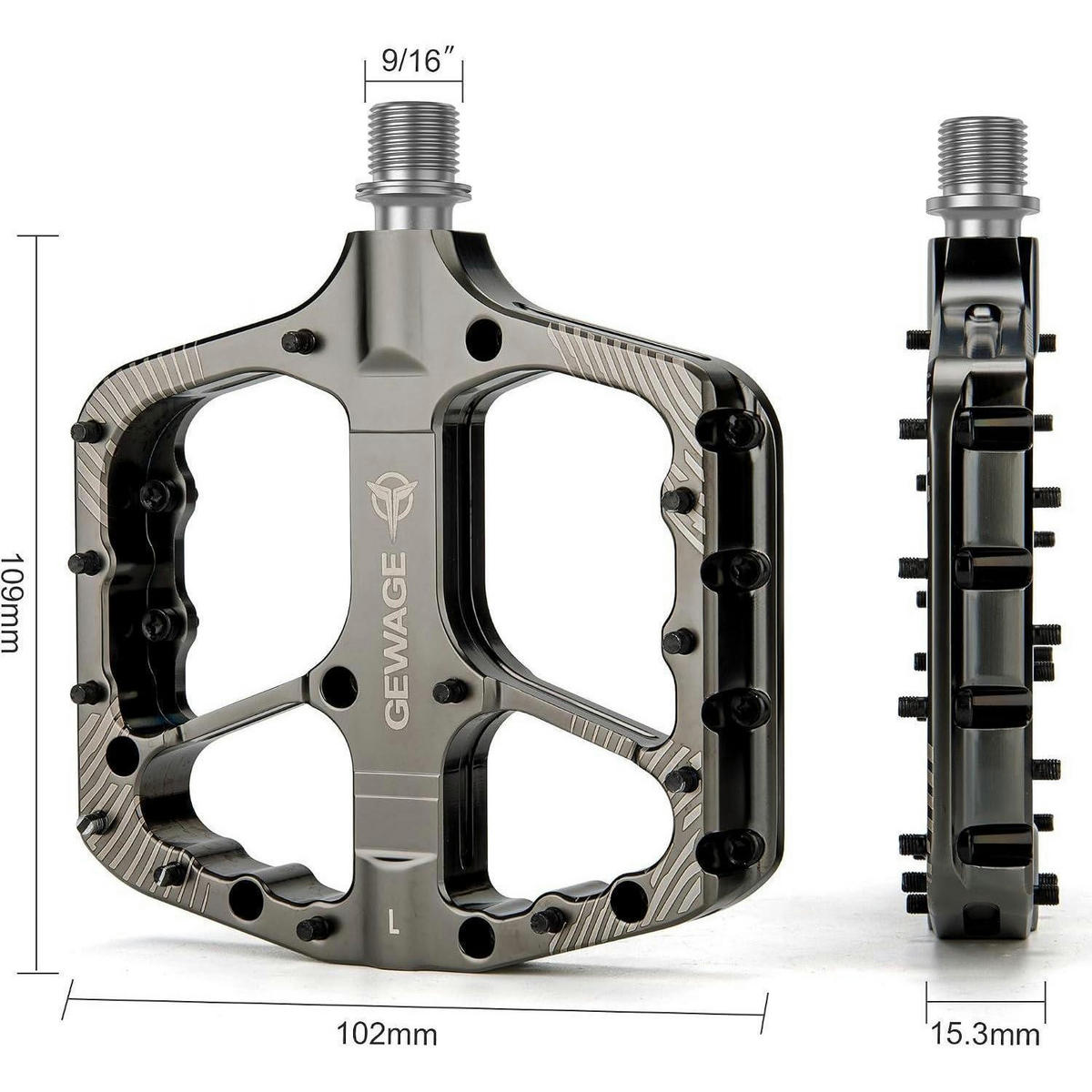 FAHRRADPEDALE Set Aluminium Stahlgrau - Grau, Metall (11/1.5/11.5cm)