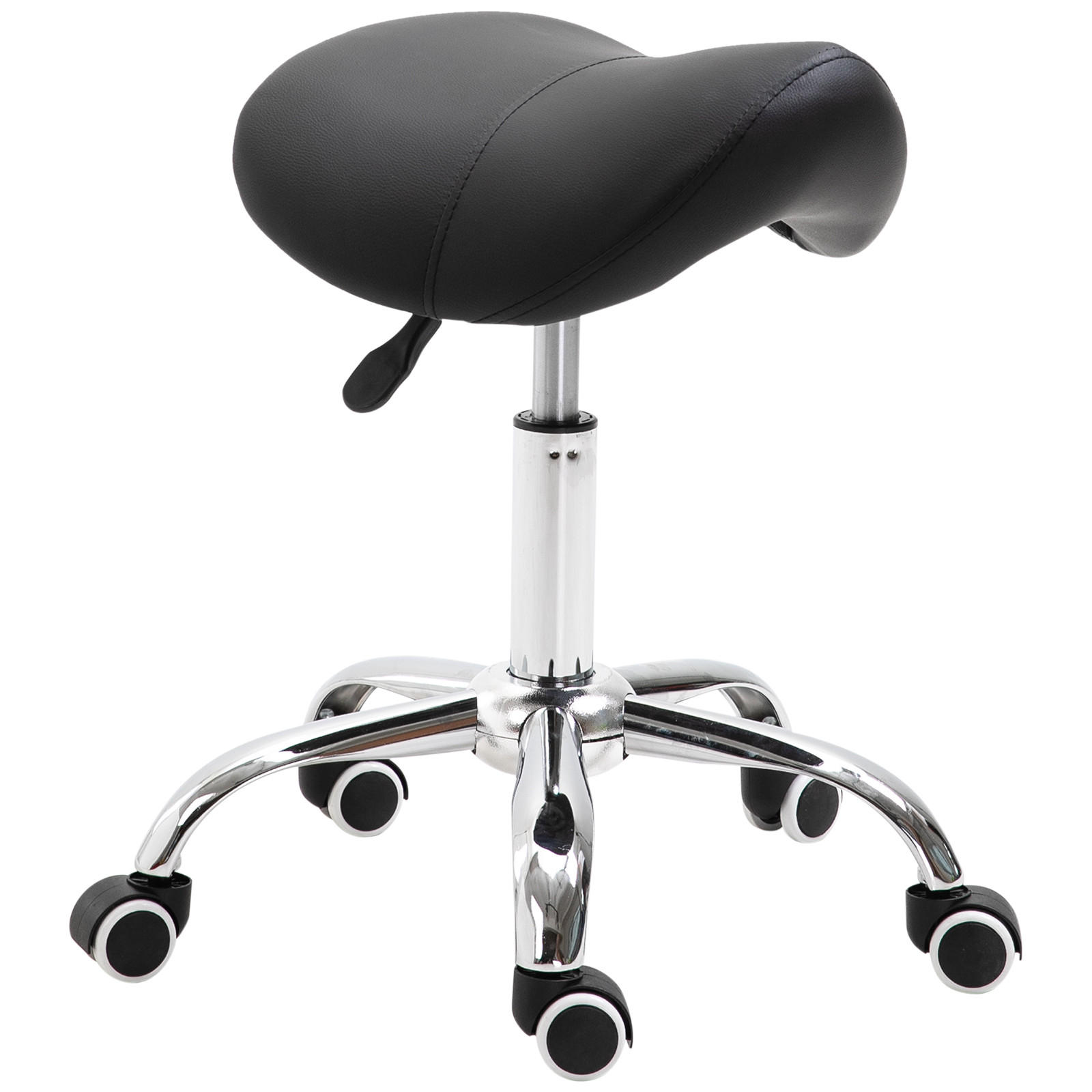 SATTELHOCKER, Arbeitshocker, Schwarz - Schwarz, Kunststoff (53/49/52cm) - HOMCOM