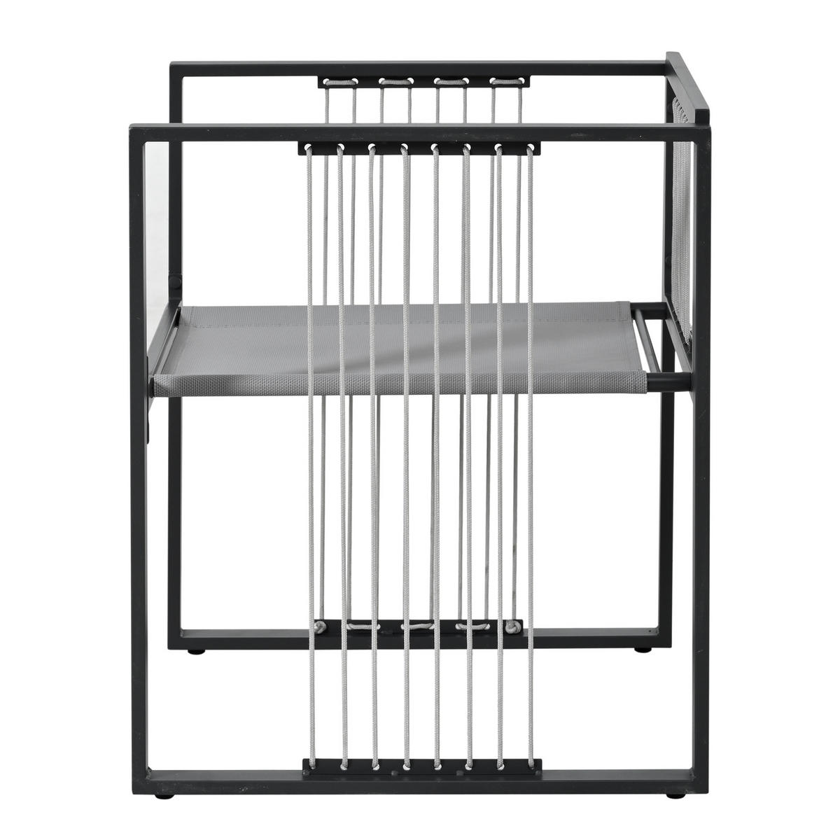 GARTENMÖBEL-SET Modernes 7-tlg. Weiß/Schwarz - Weiß, Metall - ComfortXL