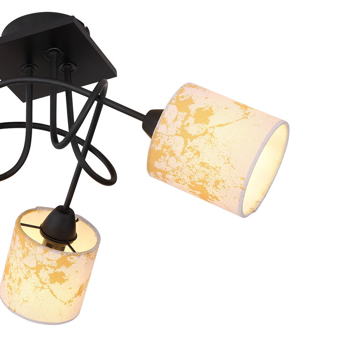 LED DECKENLEUCHTE Metall Weiß Textil - Weiß, Holz (46/46/27.5cm) - Globo Lighting