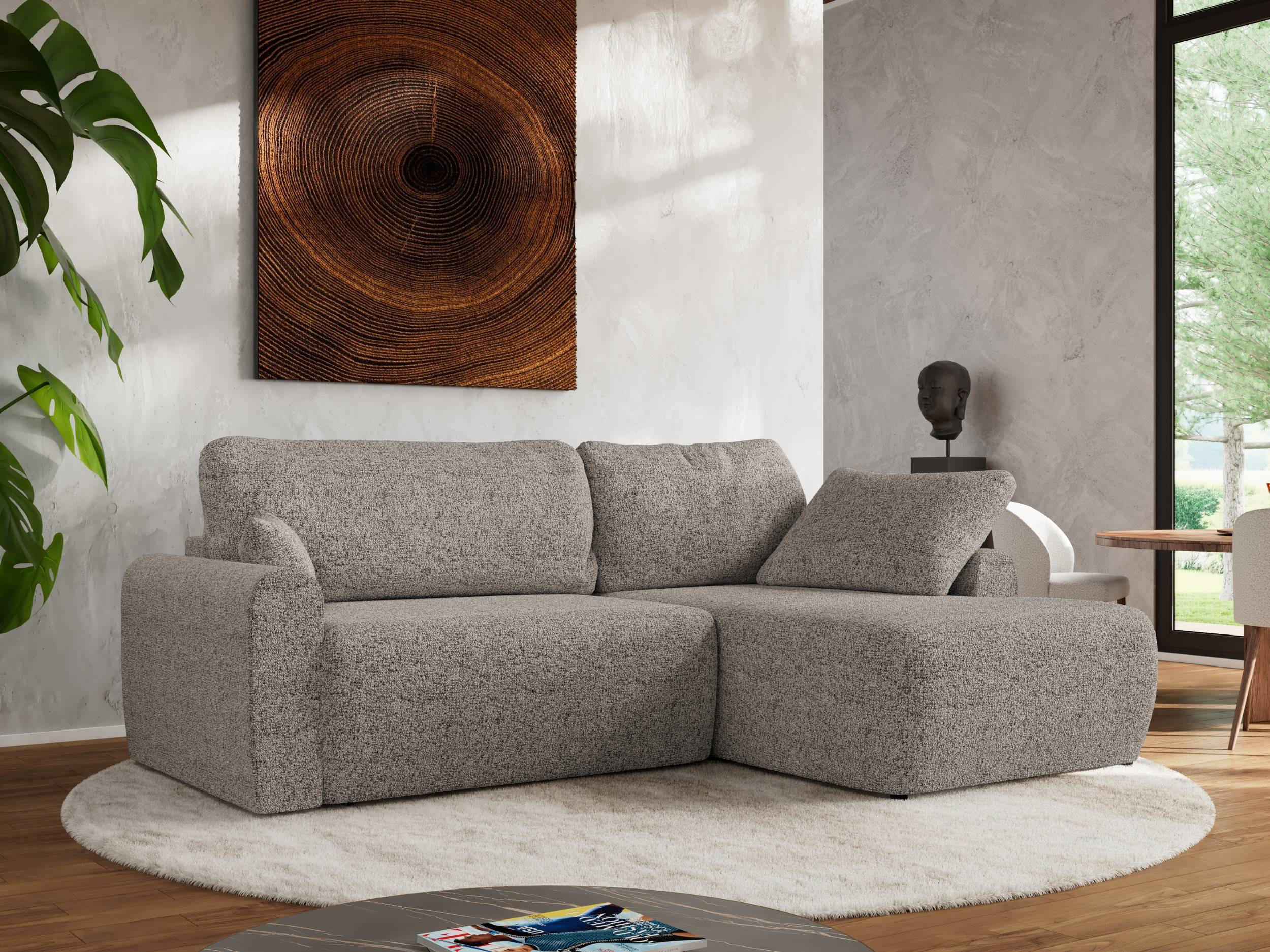 ECKSCHLAFSOFA CUBO L Beige Struktur - rechts - Beige/Schwarz, Kunststoff/Textil (187/273cm) - MKS