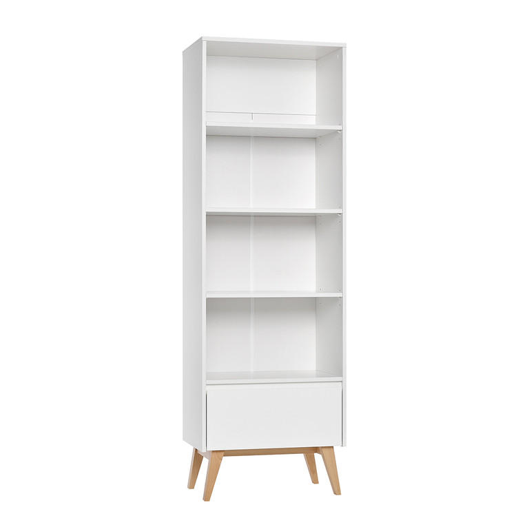 KNIHOVNA Bílá a dřevo - bílá, kompozitní dřevo (65/200/42cm) - Petits-meubles