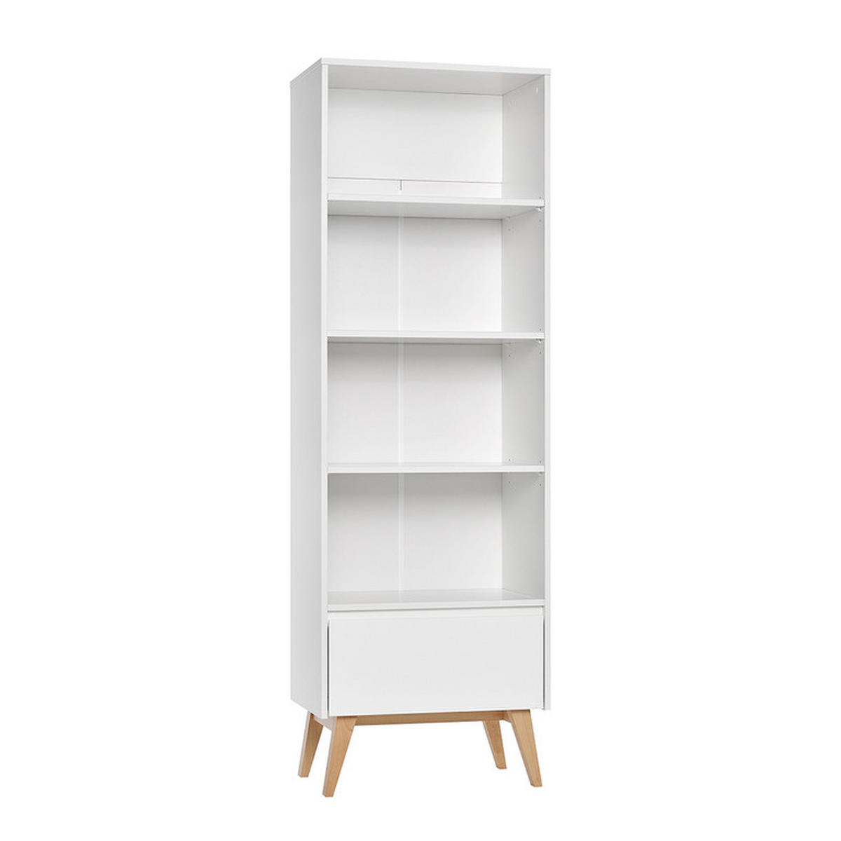 KNIHOVNA Bílá a dřevo - bílá, kompozitní dřevo (65/200/42cm) - Petits-meubles