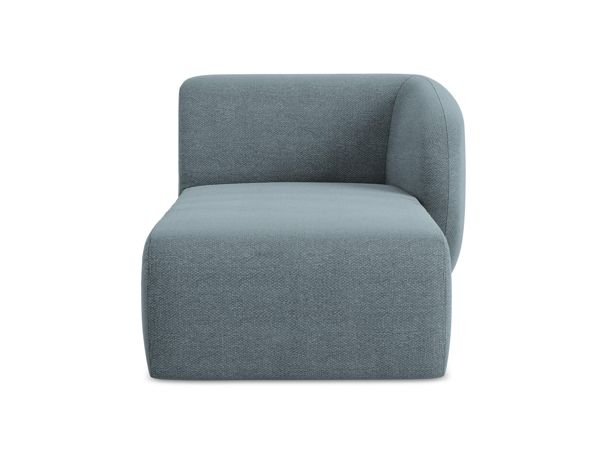 SOFAELEMENT Rechts Bouclé Stoff Blau - Blaugrau/Schwarz, Holzwerkstoff/Kunststoff (91/75/166cm) - Makamii