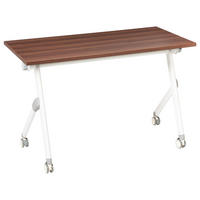 SCHREIBTISCH Zusammenklappbarer Dunkelbraun 120/60 cm Bendi - Braun/Weiß, Holzwerkstoff (60/120/73cm) - Beliani