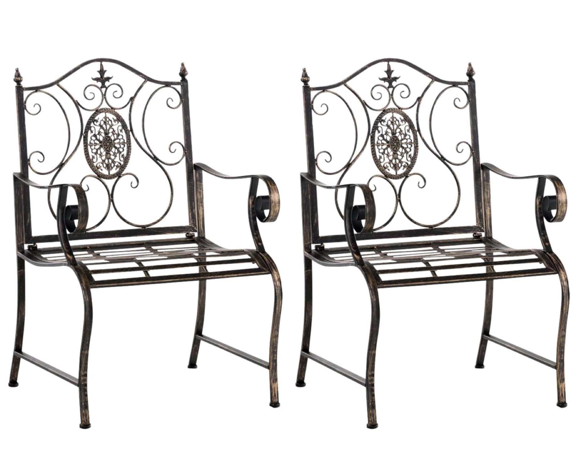 GARTENSTÜHLE Puncho - 2er Set bronze - Bronzefarben, Metall (62/94/53cm) - TPFGarden