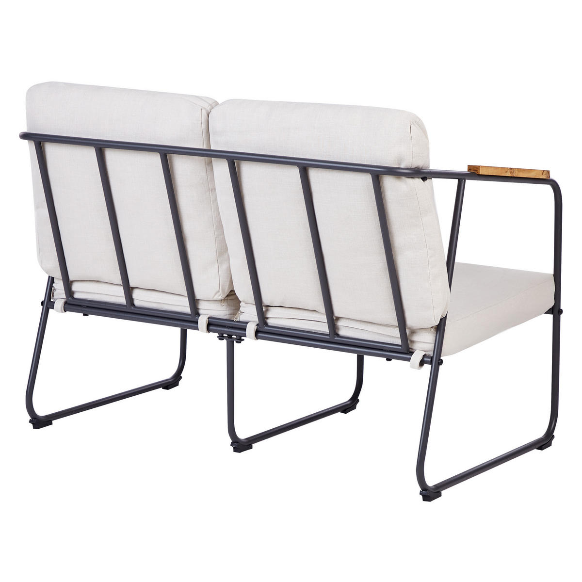 LOUNGE-SET 4-sitzer Stahl Helles Beige Vezzana - Hellbraun/Beige, Metall - Beliani